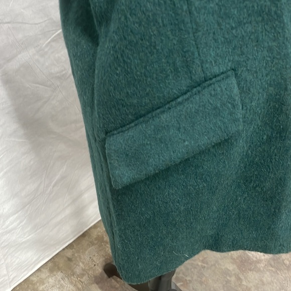 Banana Republic mohair and wool pea coat, size large, forest green - Picture 5 of 9